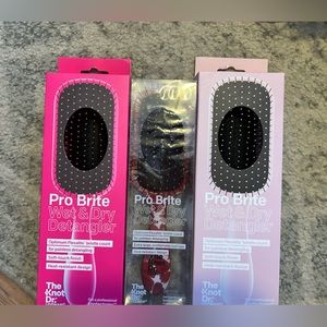 NWT Hair care lot- 3 hair brushes, 3 sets of clips, 3 sets of scrunchies